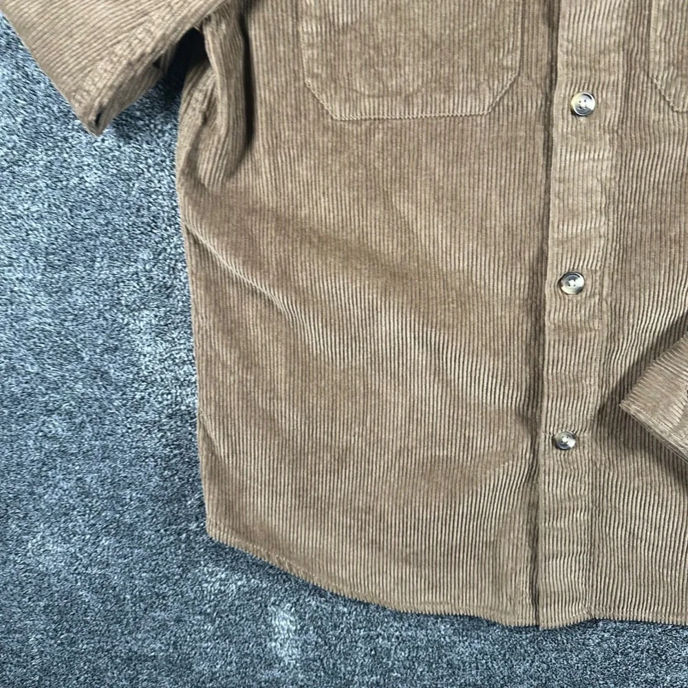 Banana Republic Shirt Mens M Standard Fit Tan Corduroy Button Down Long Sleeve